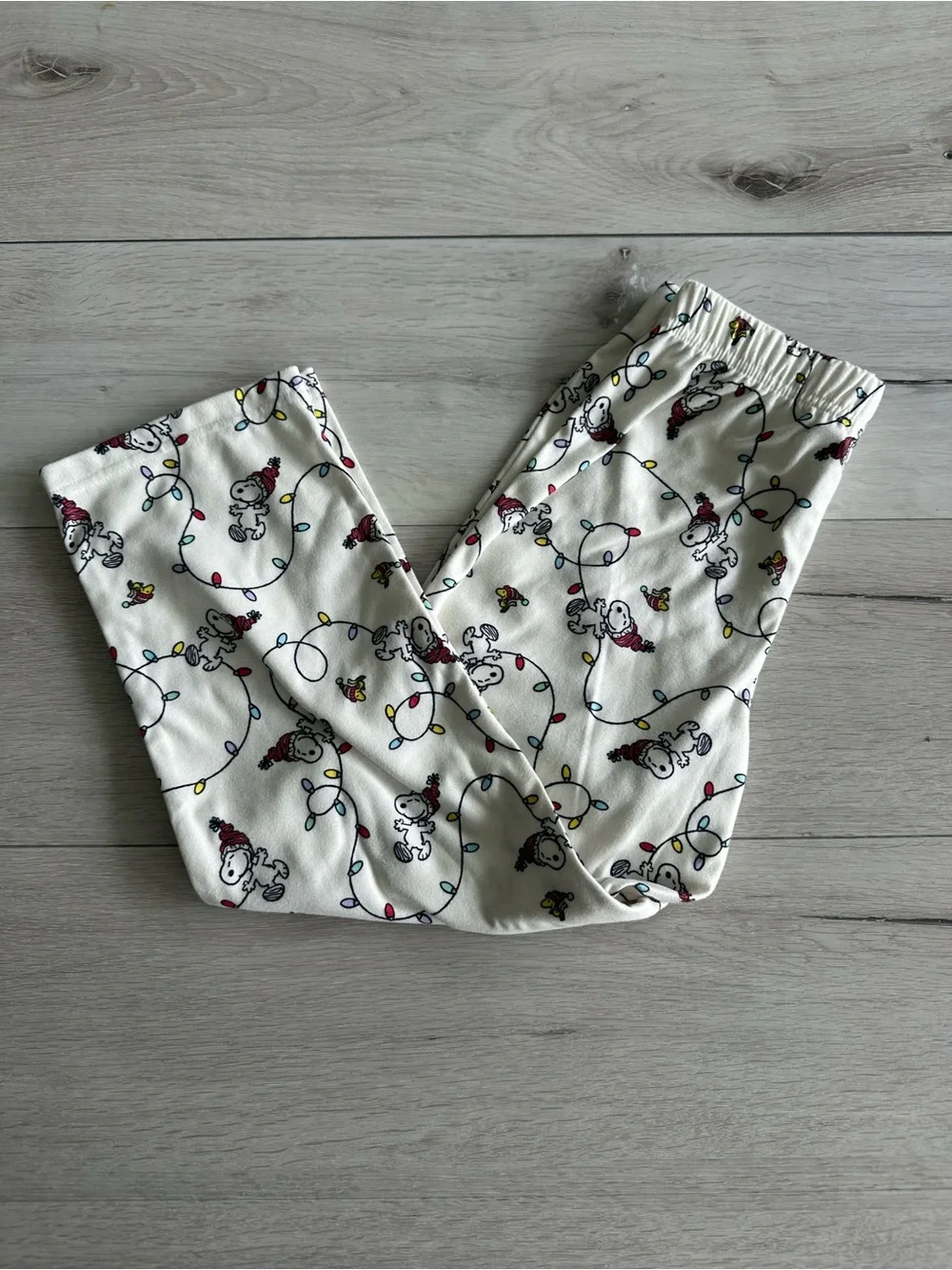 Carters Peanuts Snoopy Print Fleece Long Sleeve Loose Fit PJ Set White NWT